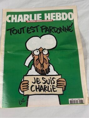 VTG Charlie Hebdo Muhammad Profet Cover January 2015 Newspaper Magazine